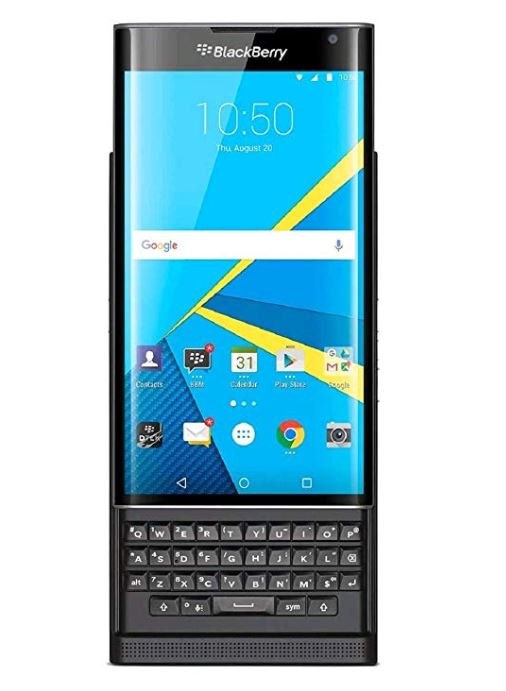 首度將QWERT物理鍵盤移植到 Android 的 BlackBerry Priv，被專家認為是多餘之舉。 圖：截取自亞馬遜網站