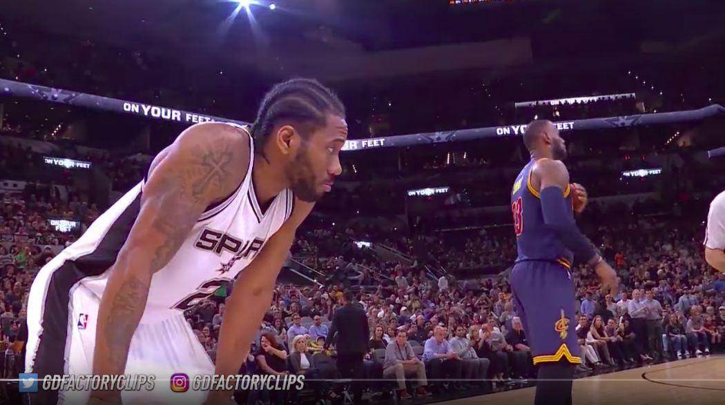 「詹皇」LeBron James（右）與「可愛」Kawhi Leonard（左）。 圖：擷取自Youtube