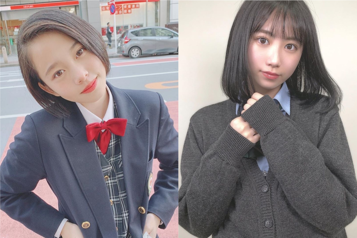 2019 年最可愛女高中生冠軍 A-Yu （左）與亞軍 Yumenon （右）。 合成圖／翻攝自 ayu.3209 、 okamotoyumenon IG