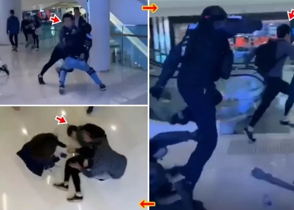 港民與香港員警上演追逐戰。 圖：翻攝自微信
