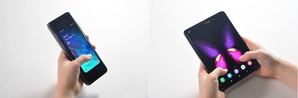 三星Galaxy Fold可摺疊或展開使用，各有不同的體驗感受。 圖：台灣三星電子／提供