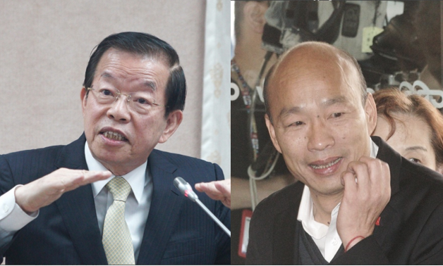 駐日代表謝長廷(左)和國民黨總統候選人韓國瑜(右)。 圖：新頭殼合成