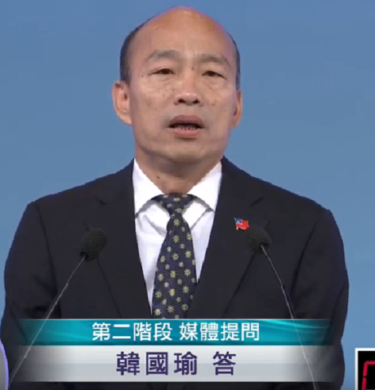 韓國瑜29日在電視辯論會中，頻對媒體開罵。 圖：擷取自youtube