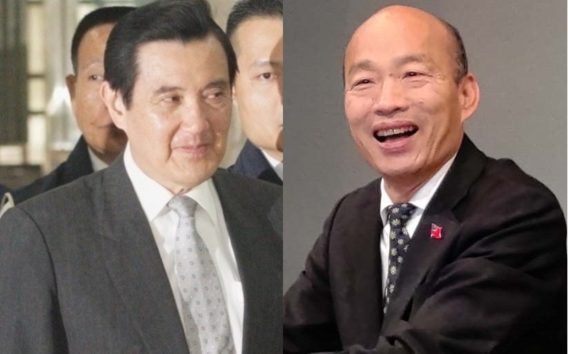 國民黨總統候選人韓國瑜參加總統電視辯論會，指前總統馬英九太軟。 圖：張良一／攝（合成圖）