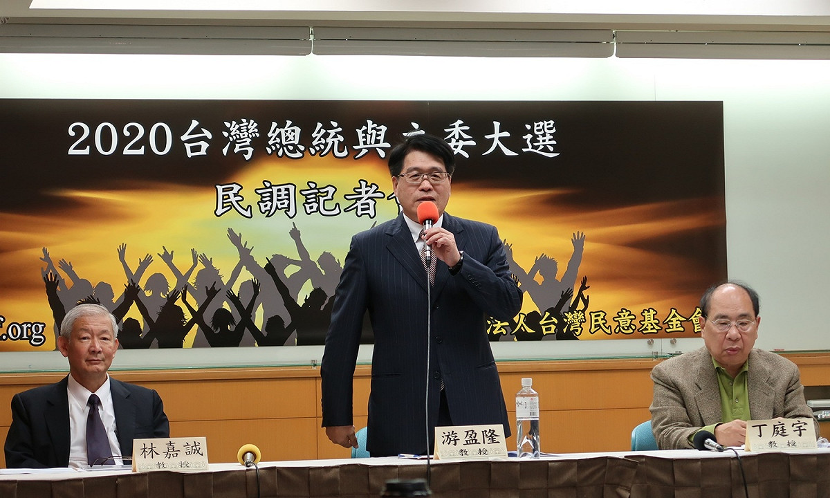 台灣民意基金會30日發佈最新民調。 圖：林朝億/攝