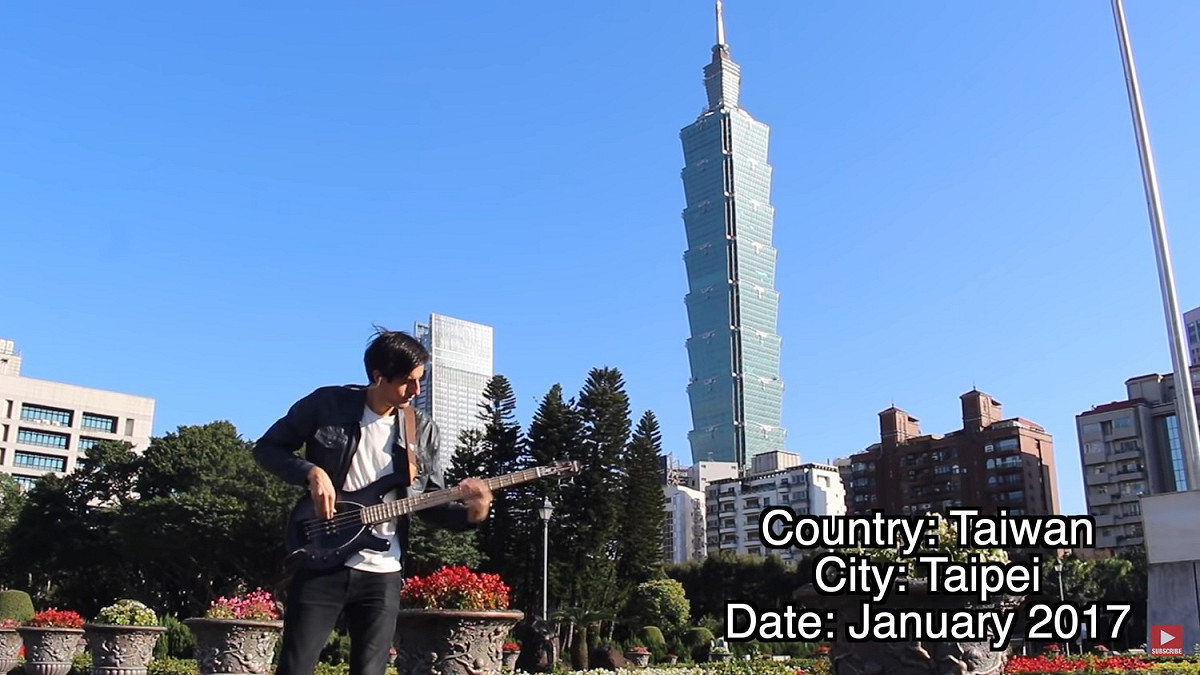 Davie504 為慶祝500萬訂閱剪輯了在世界各國演奏版本的 Red Hot Chili Peppers 《Around the World》 圖：翻攝自 Davie504 YouTube 頻道