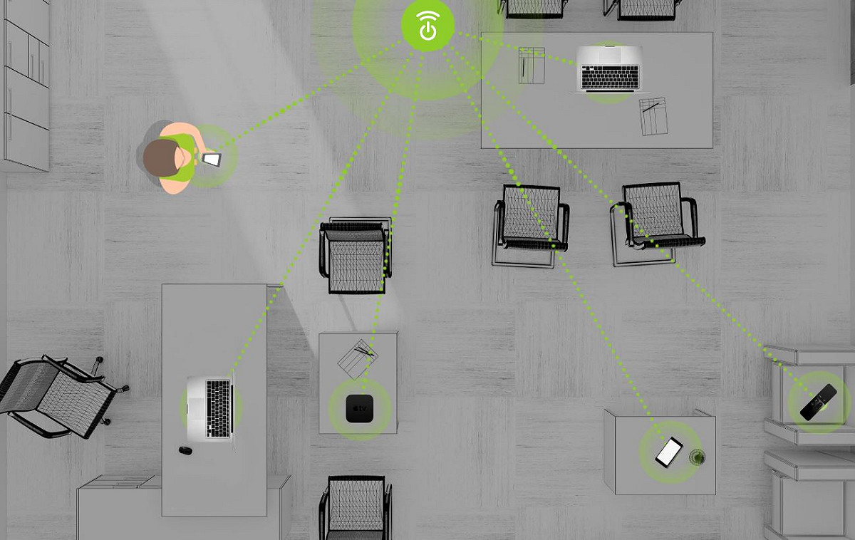 根據Ossia的圖示，無線充電平台「Cota」傳輸電力的方式就像連接 Wi-Fi一樣。 圖：截取自Ossia官網