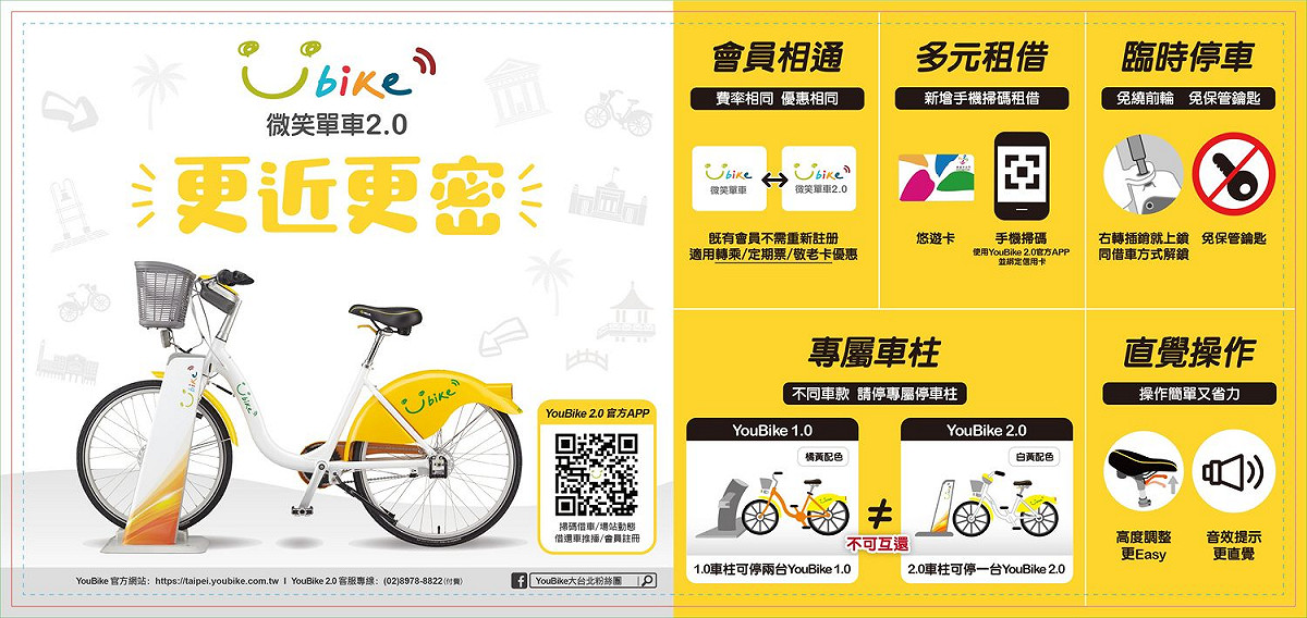 Youbike2.0的設計將可降低現行租賃站設置密度的限制。 圖：台北市交通局／提供
