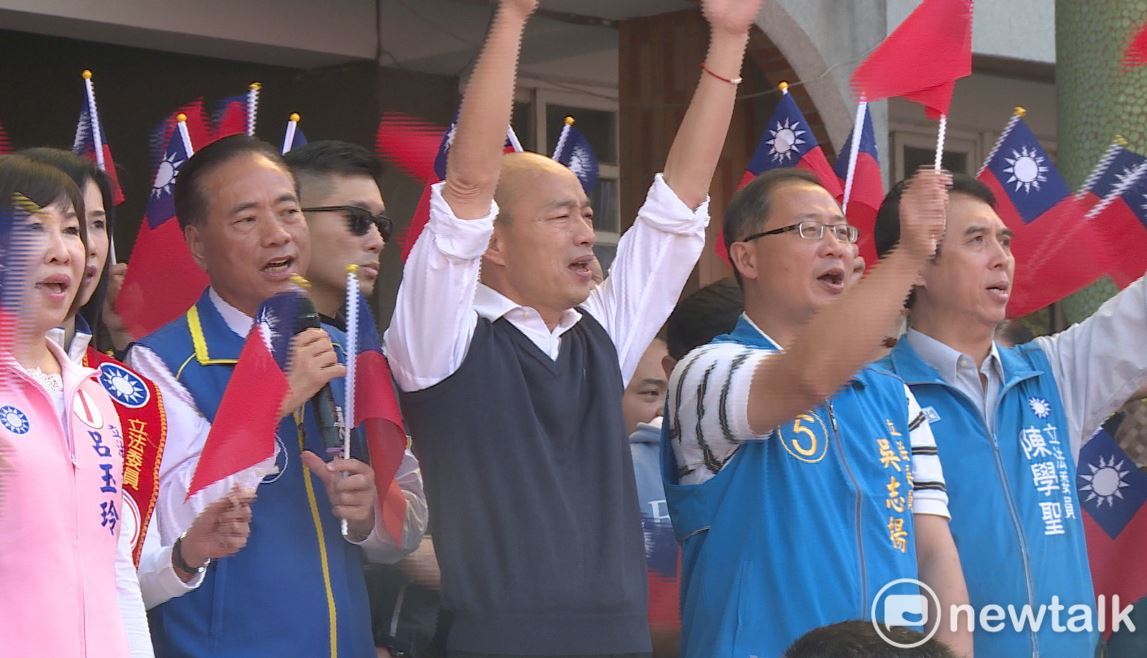 韓國瑜呼籲支持者集中選票下架民進黨，一定要重振台灣人的光榮。 圖：林昀真/攝