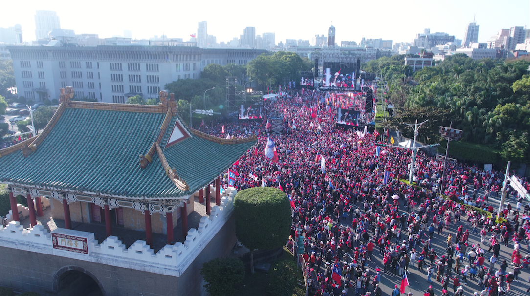 韓國瑜1/9凱道造勢空拍圖。 圖：韓國瑜競選辦公室提供