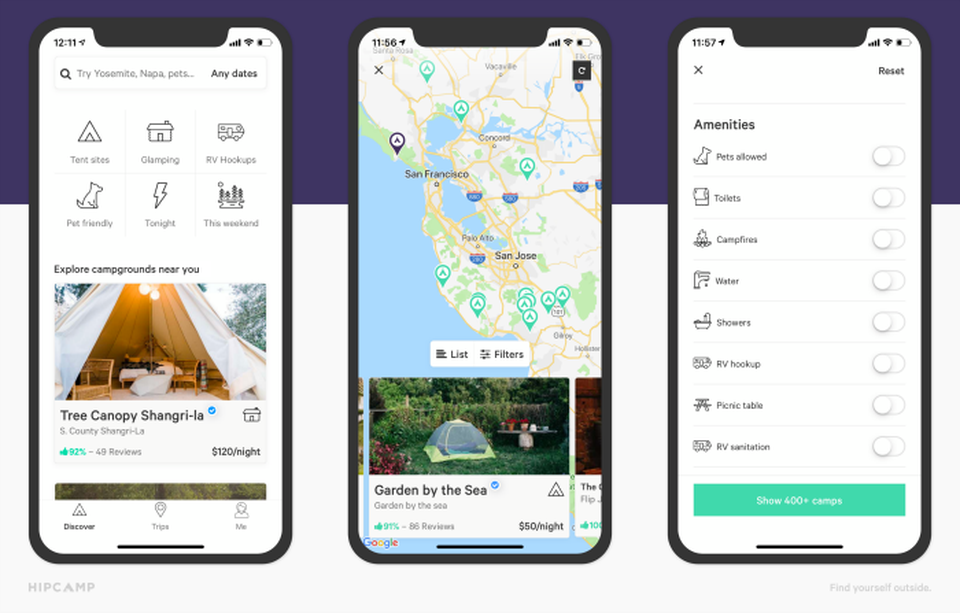 彙整露營的住宿與遊玩資訊，Hipcamp 讓旅行的行前準備更輕鬆。 圖：取自Forbes
