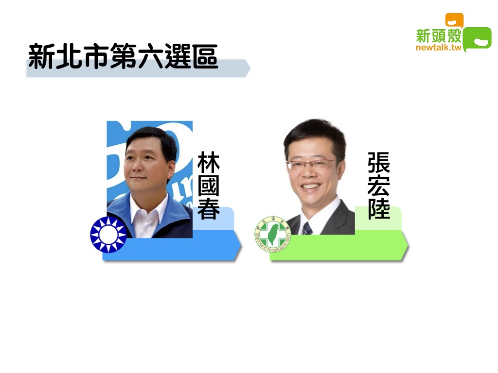 新北市第六選區張宏陸4萬0676：林國春3萬0309。 圖：新頭殼合成