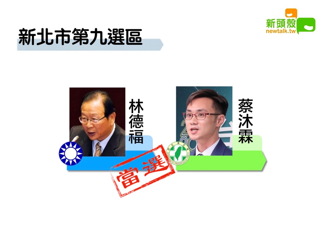 據東森新聞指出，新北市第九選區國民黨林德福獲得4萬3085票自行宣布當選。 圖/新頭殼合成