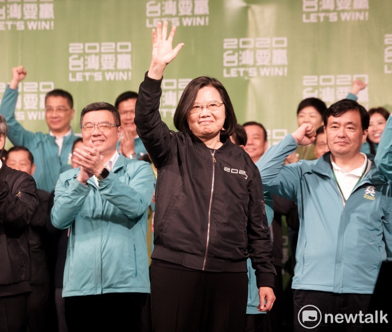 2020年選舉結果出爐，民進黨再次完全執政，總統蔡英文連任成功。 圖：張良一／攝
