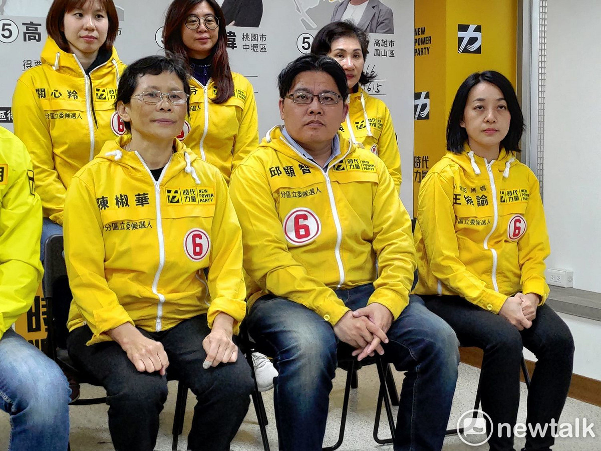 時代力量新科立委陳椒華、邱顯智、王婉諭。 圖：黃建豪/攝