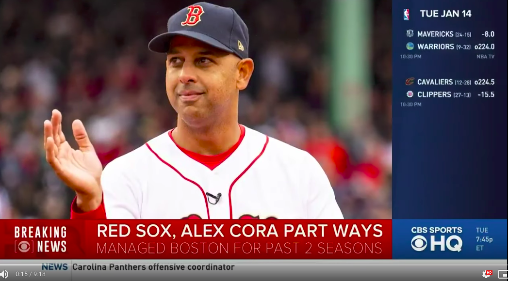 Alex Cora。 圖：擷取自Youtube