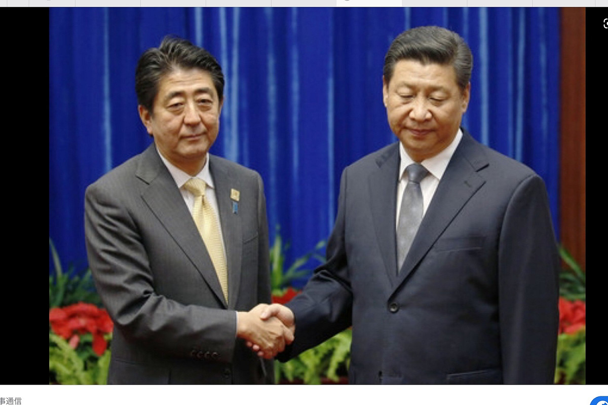 去年6月23日安倍積極邀請習近平訪日。 圖：翻攝自時事通訊社官網