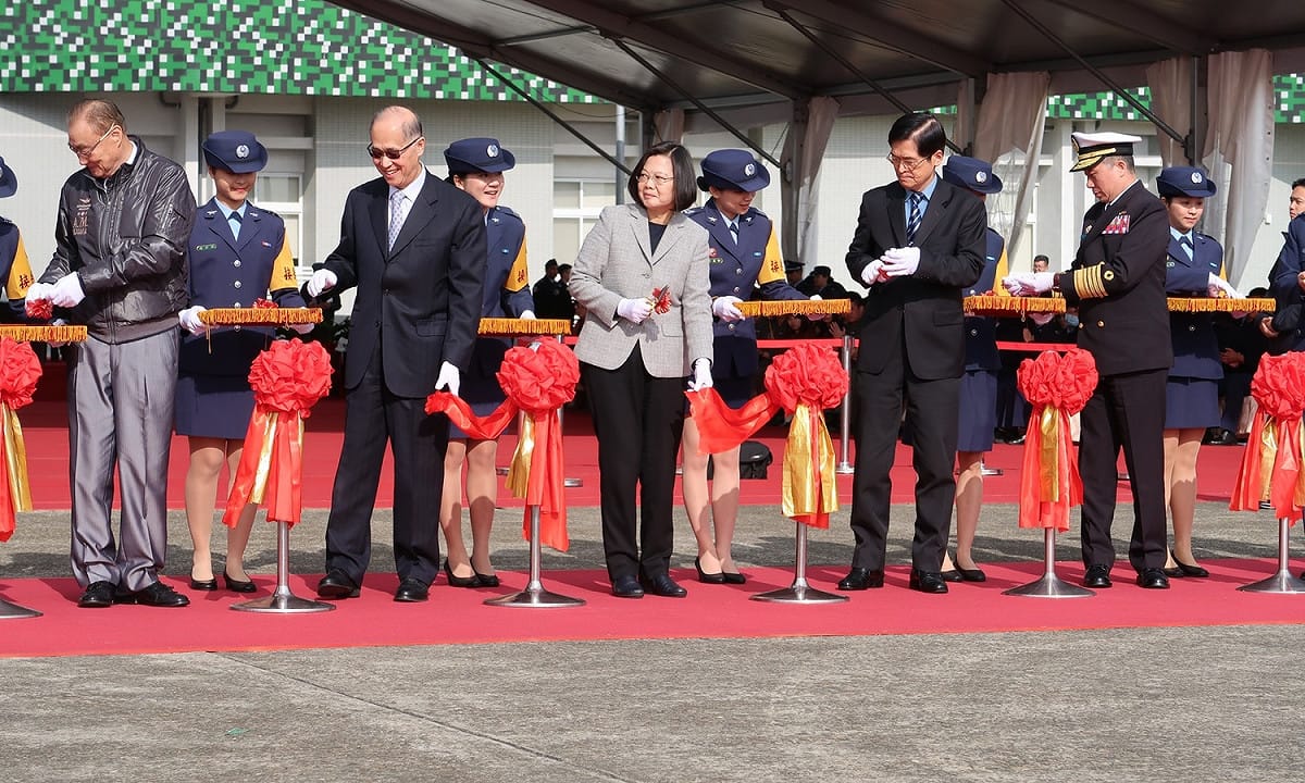 總統蔡英文16日參加新竹空軍基地新營舍落成典禮 圖：林朝億/攝