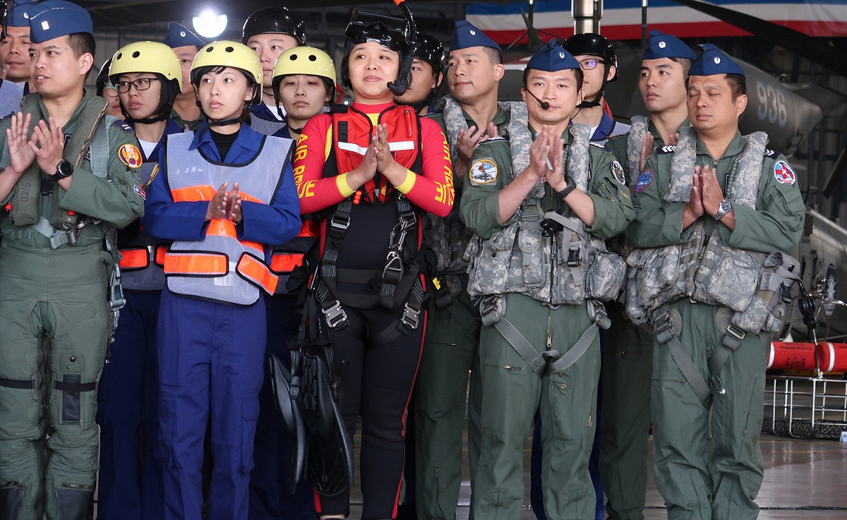 國軍唯一具有潛水資格的女救護士羅秀紋。 圖：林朝億/攝