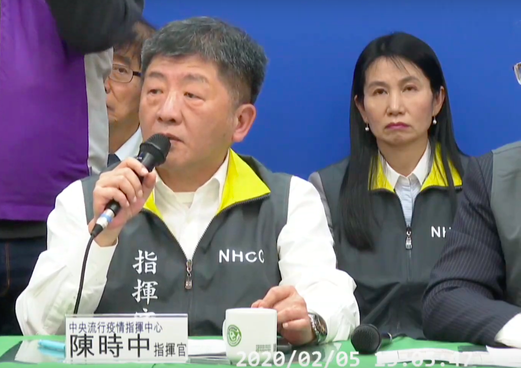 中央流行疫情指揮中心指揮官陳時中 圖：擷取自疾管署直播畫面