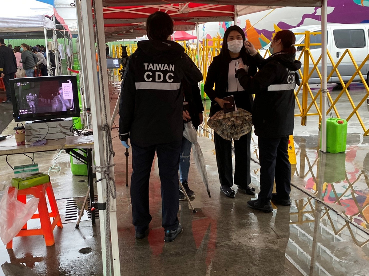 旅客發燒篩檢。 圖：港務公司／提供