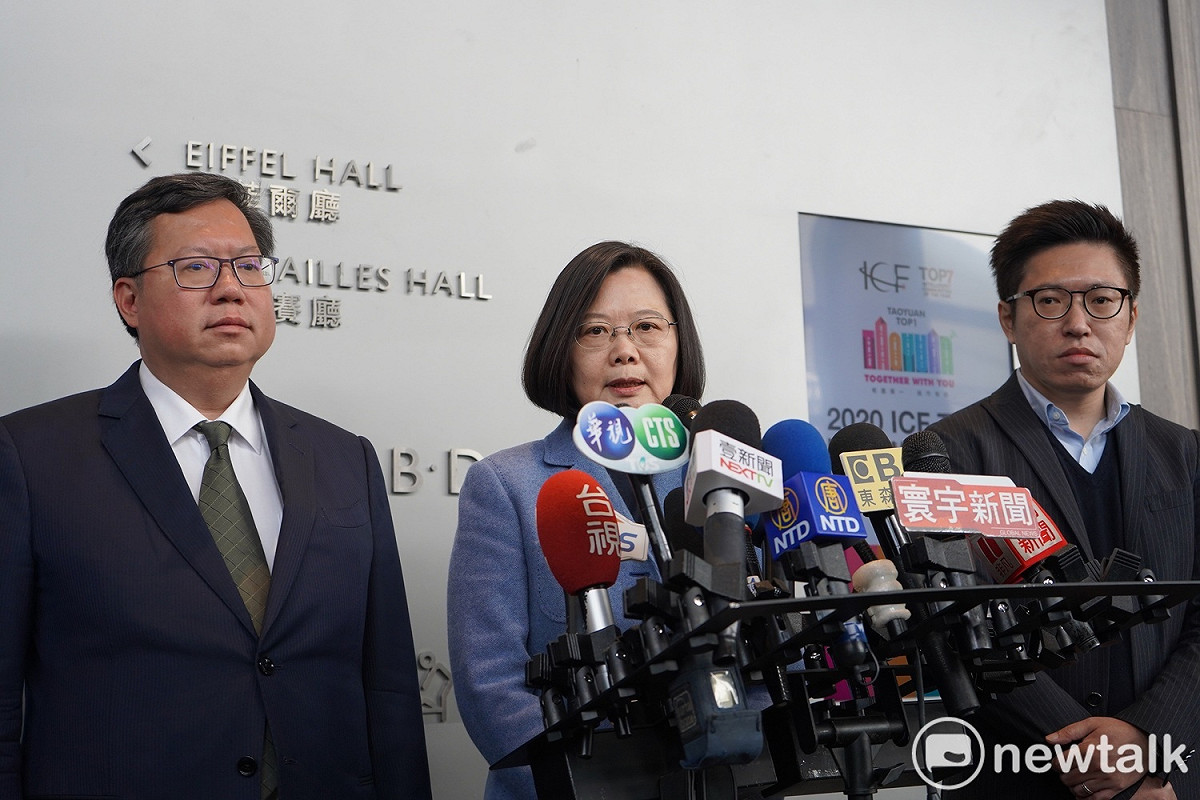 蔡英文表示衛生紙和口罩原料不同，國人不必要恐慌衛生紙問題。 圖：林昀真／攝