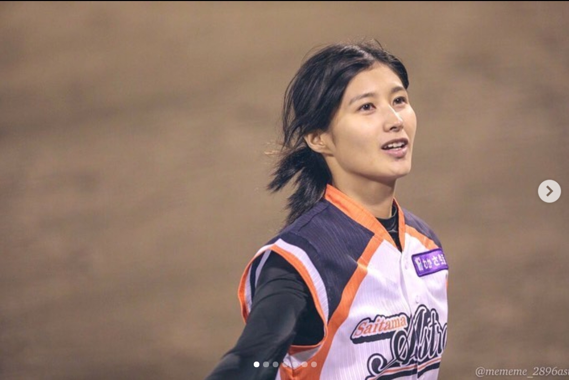 最正女子職棒球員加藤優。 圖／截自IG
