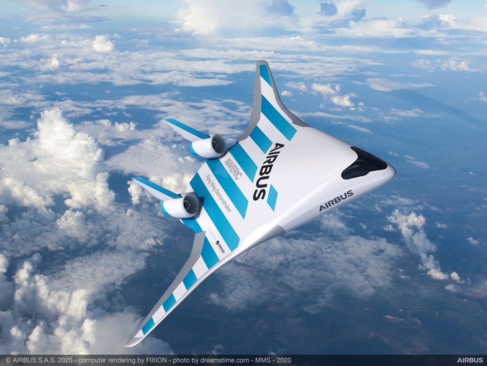 空中巴士最新「翼身融合」飛機Maveric有望減少20%碳排量。 圖：取自空中巴士官網。