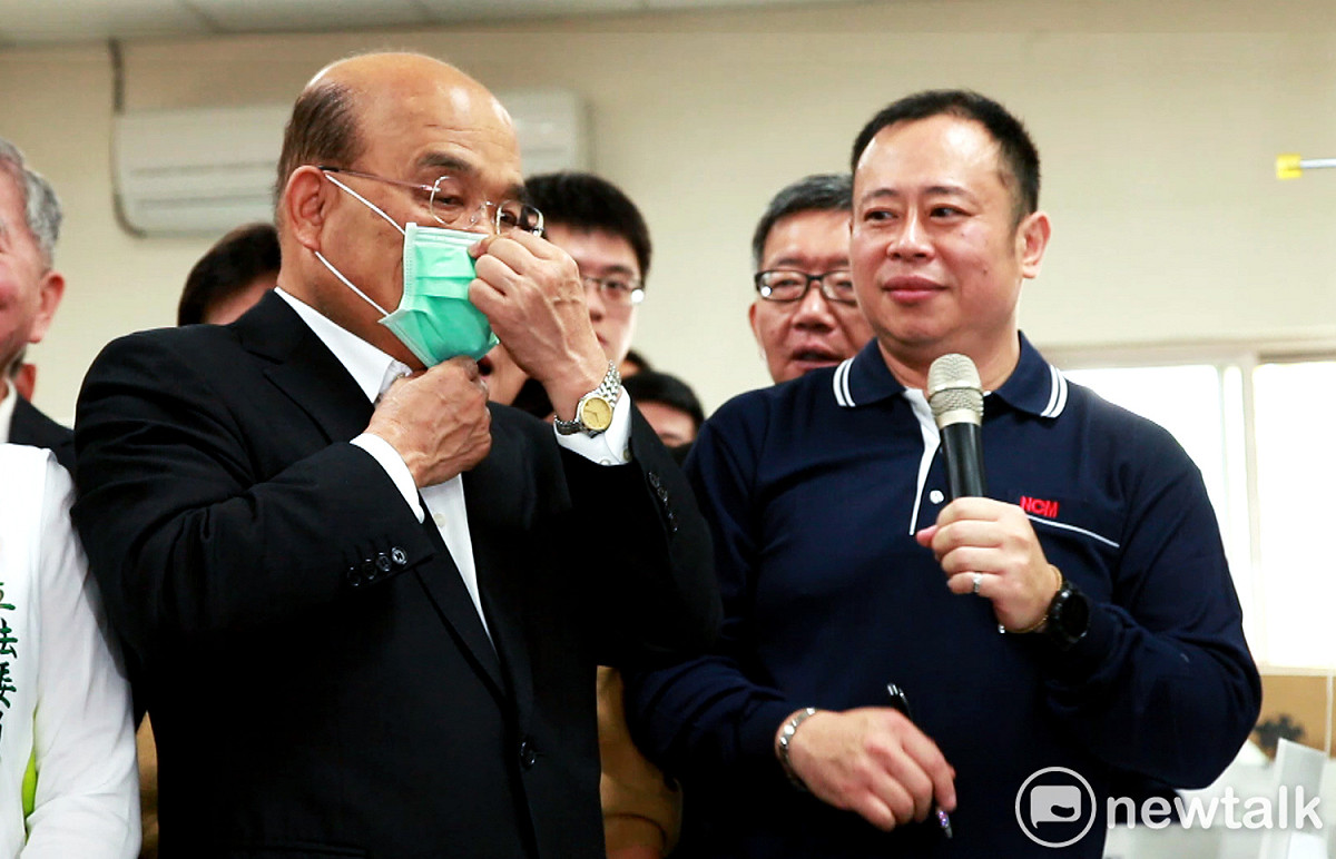 蘇貞昌戴口罩。 圖：林昀真/攝