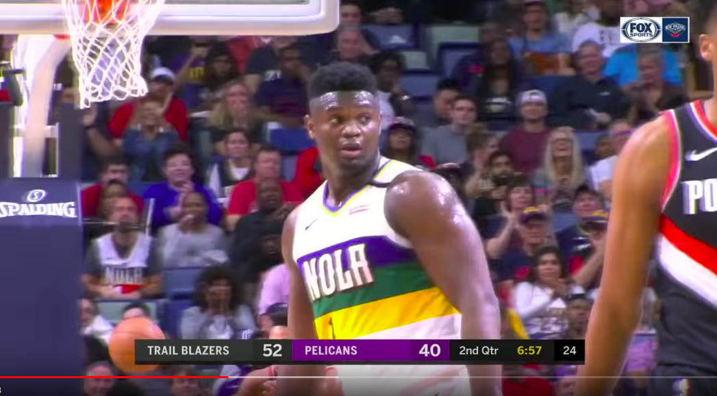 鵜鶘選秀狀元Zion Williamson。 圖：擷取自youtube