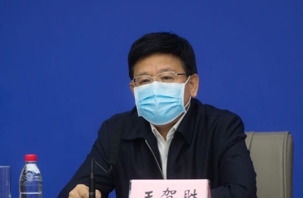 中國國家衛生健康委副主任、湖北省委常委王賀勝。 圖:中國國新辦