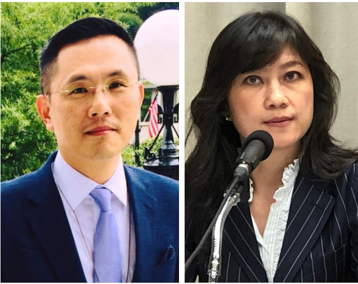 前總統府發言人陳以信（左）嗆現任總統府發言人Kolas Yotaka，是在說哈囉嗎？ 圖：新頭殼製作