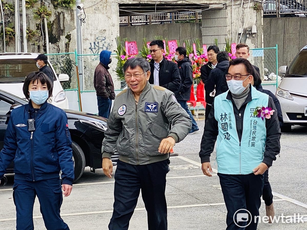 台北市長柯文哲、民眾黨議員林國成。 圖：周煊惠 ／攝