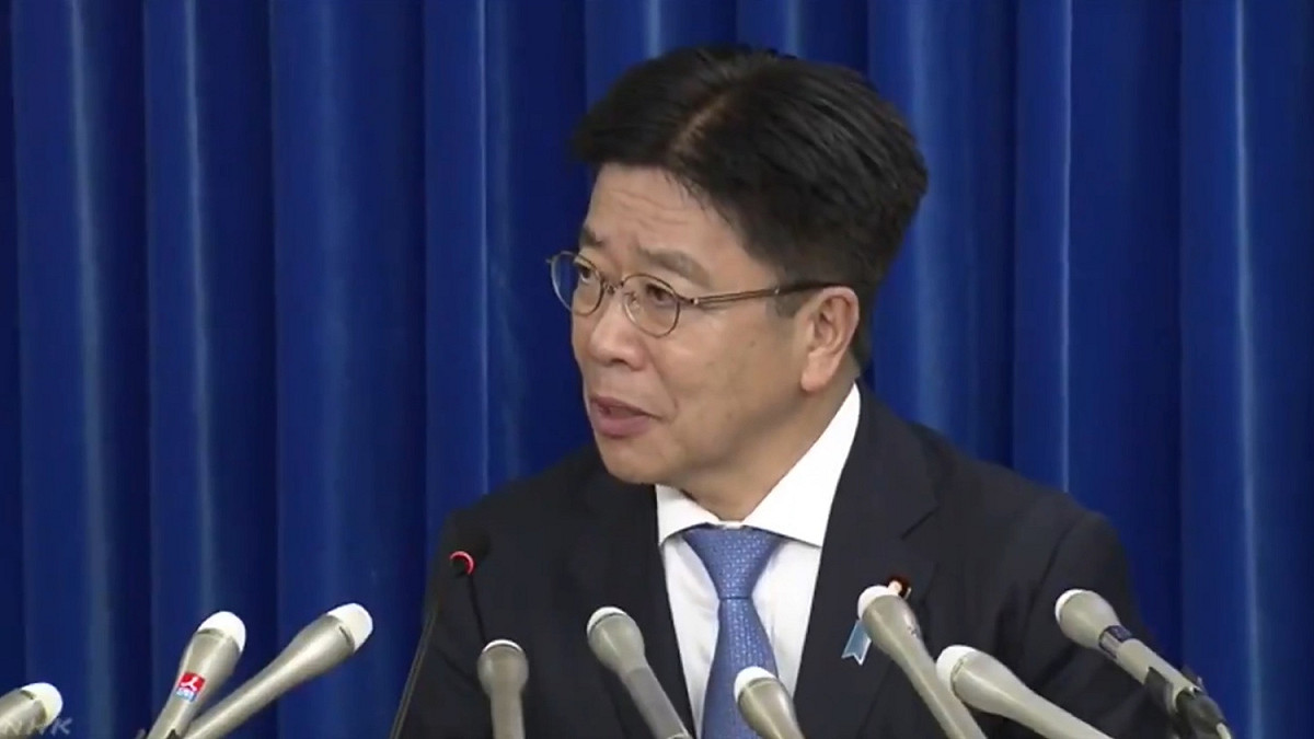 日本厚生勞動大臣加藤勝信。 圖：翻攝自推特(資料照片)