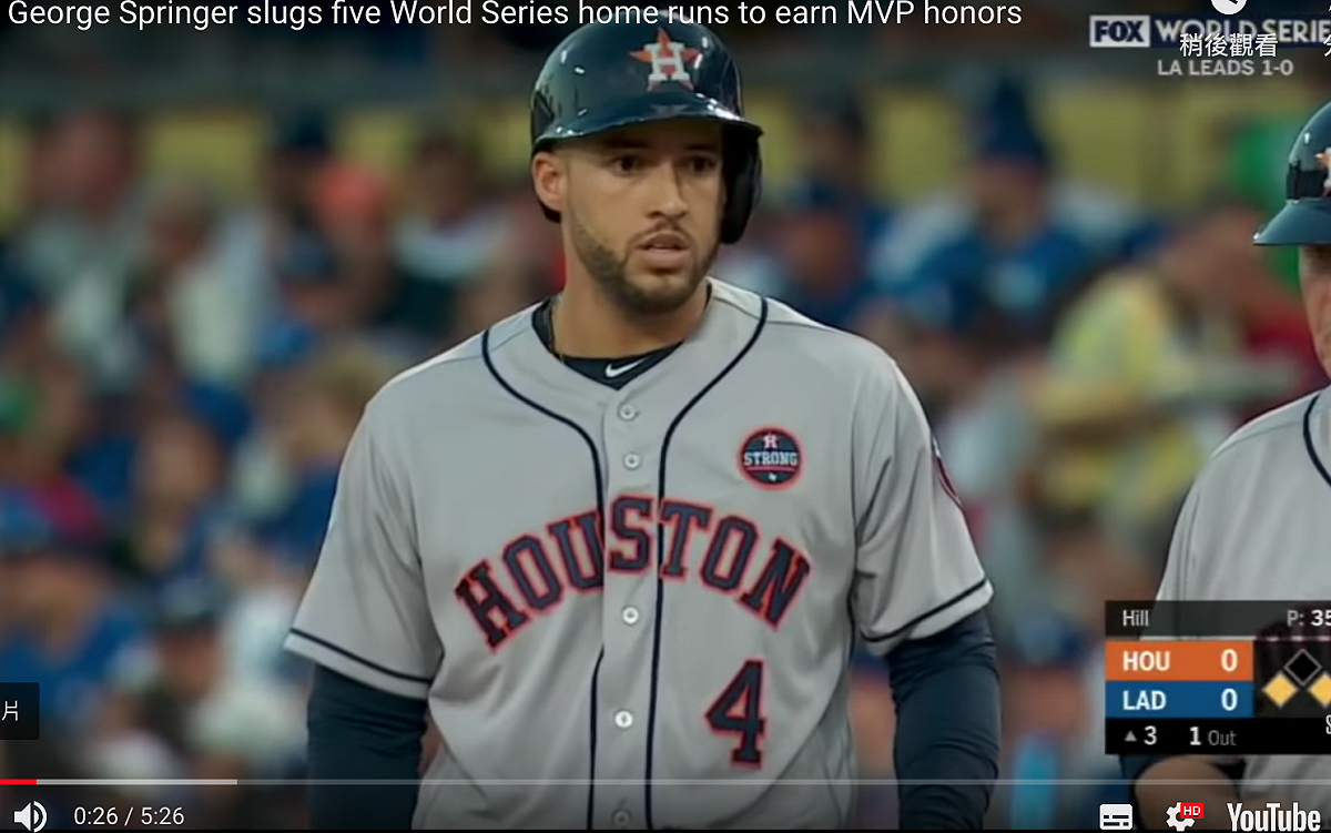 George Springer。 圖／翻攝自YOUTUBE