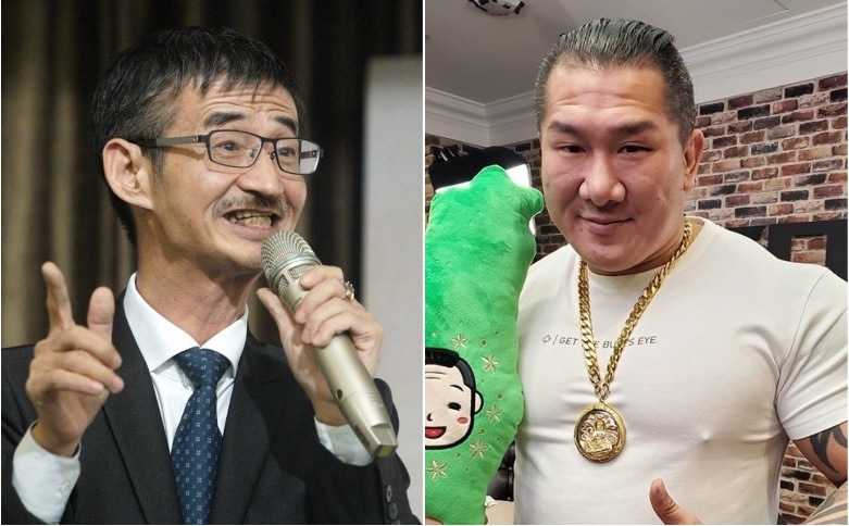 作家吳祥輝、「館長」陳之漢。 圖：張良一/攝、翻攝自飆悍臉書