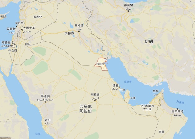 科威特衛生部官員今（2）日宣布，境內新增10例武漢肺炎確診，累計確診人數56例，成為中東地區確診病例僅次於伊朗的國家。 圖：翻攝Google Map