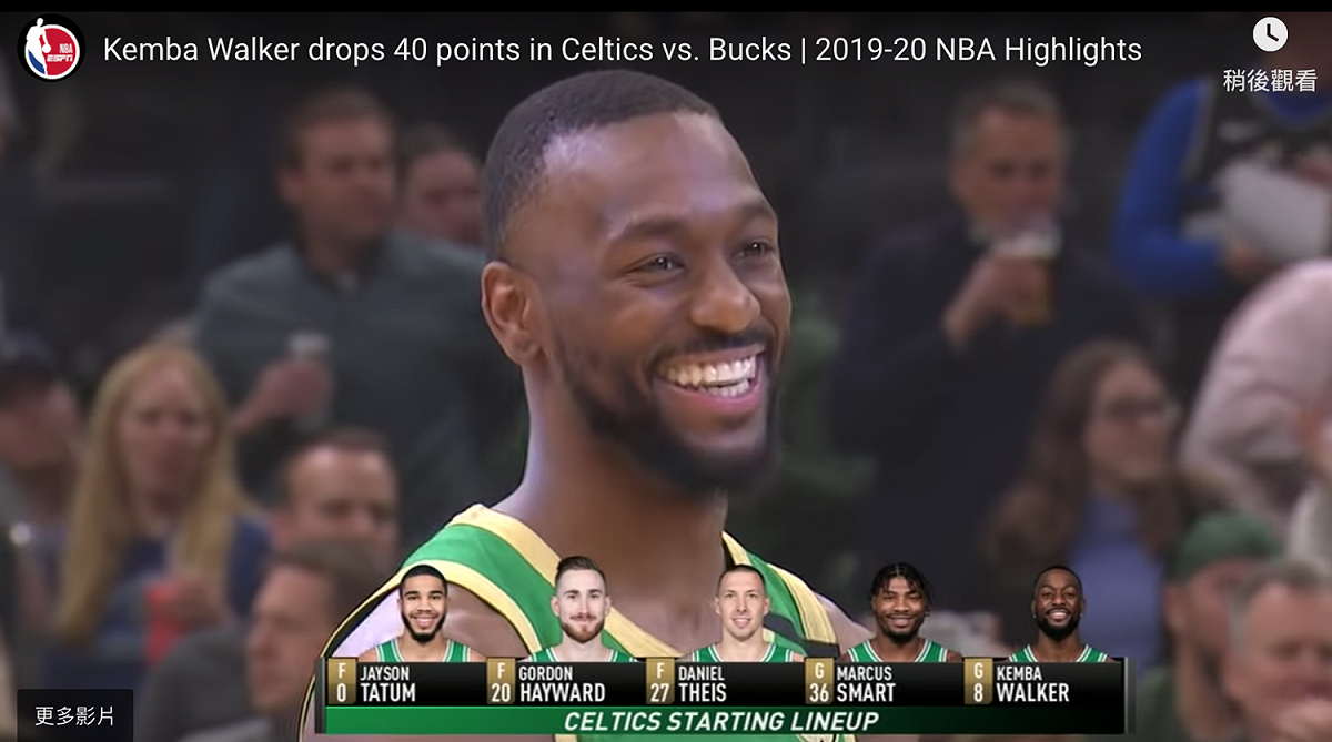Kemba Walker。 圖／翻攝自YOUTUBE