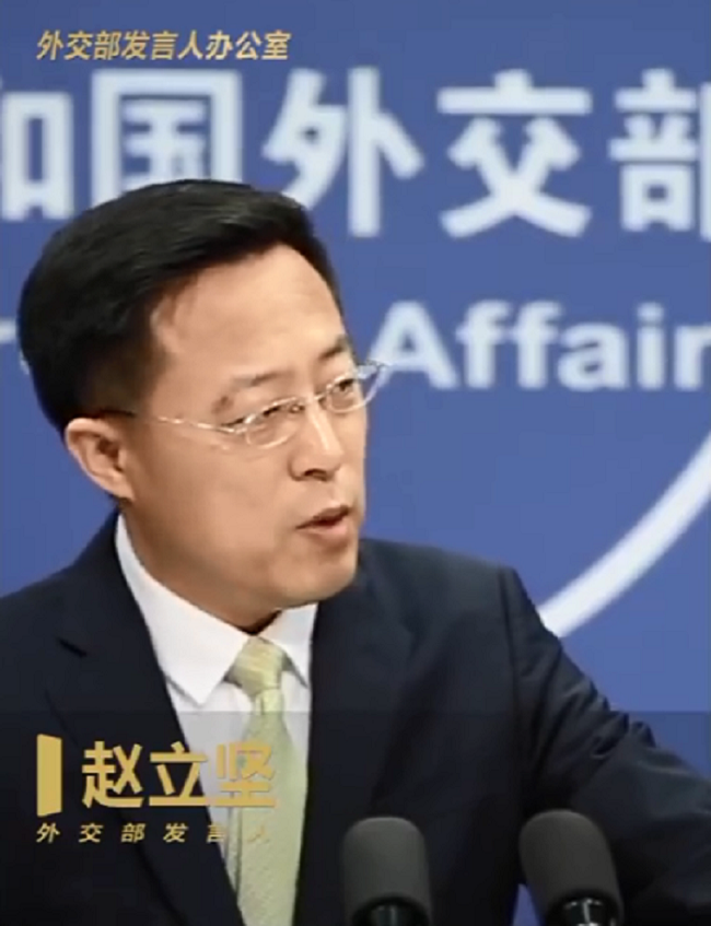 中國外交部發言人趙立堅。 圖：翻攝人民日報臉書