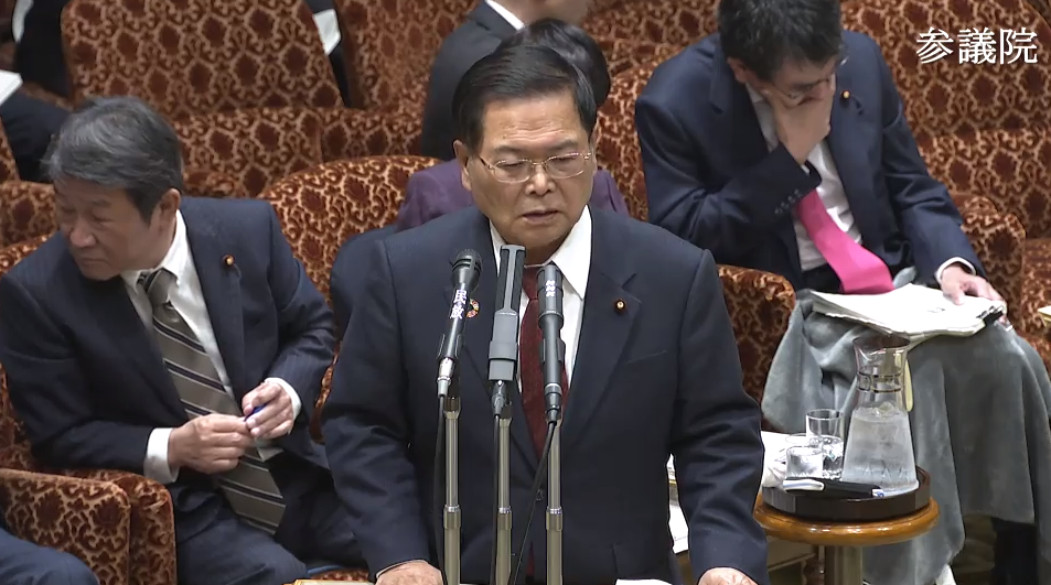 IT大臣竹本直一。 圖：翻攝自日本參議院影片