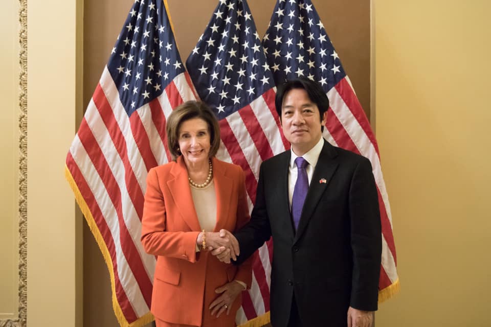 賴清德與美國眾議院議長裴洛西。 圖：翻攝自賴清德臉書