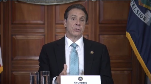 美國紐約州州長古莫（Andrew Cuomo）。 圖/截取自古莫（Andrew Cuomo）推特影片