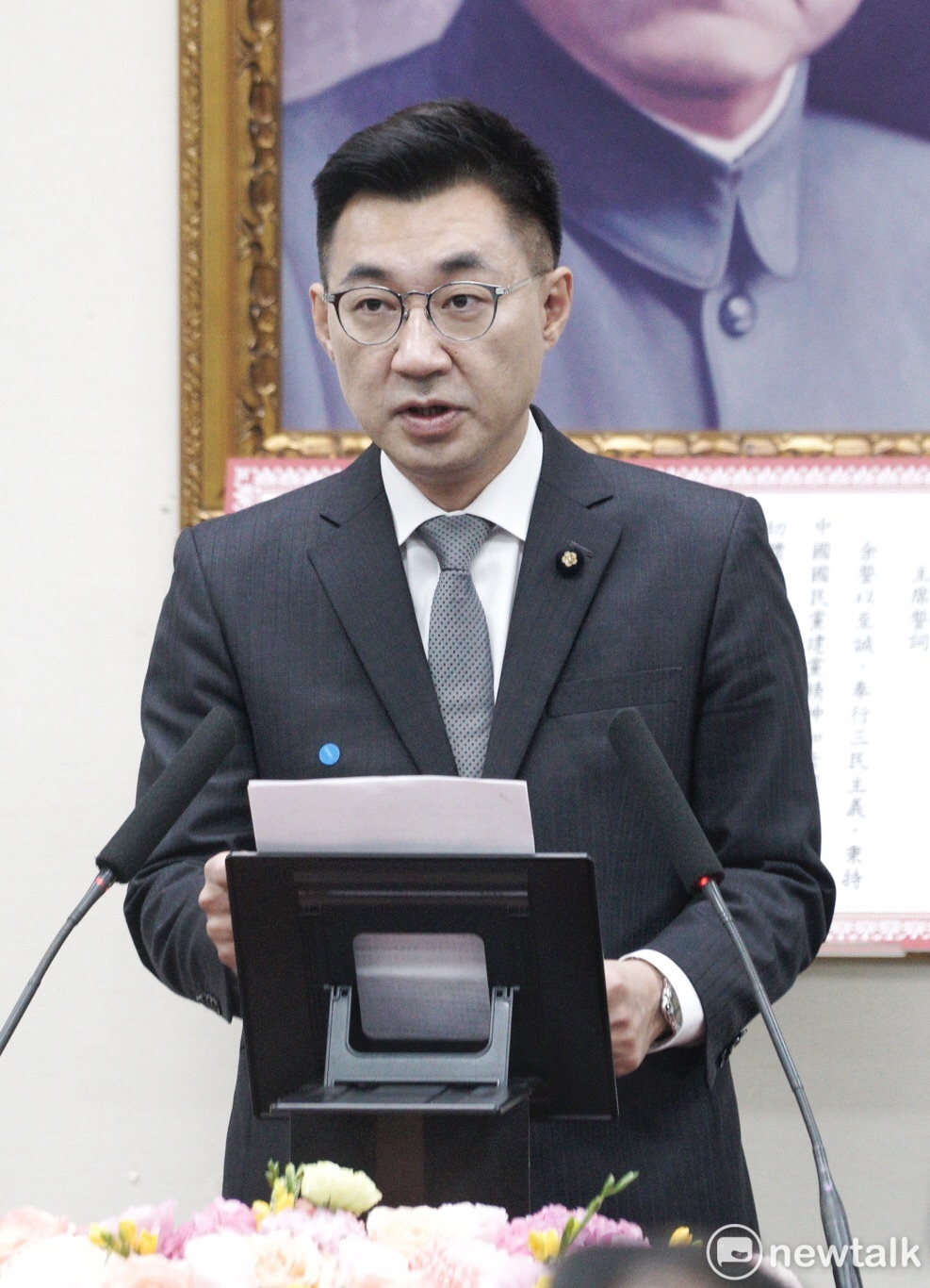 國民黨新任黨主席江啟臣。 圖：張良一/攝