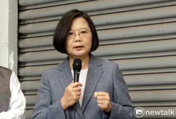 蔡英文喊話國民黨主席江啟臣，希望在民主機制上良性競爭，在防疫期間團結一致，共同處理疫情。 圖：林昀真/攝