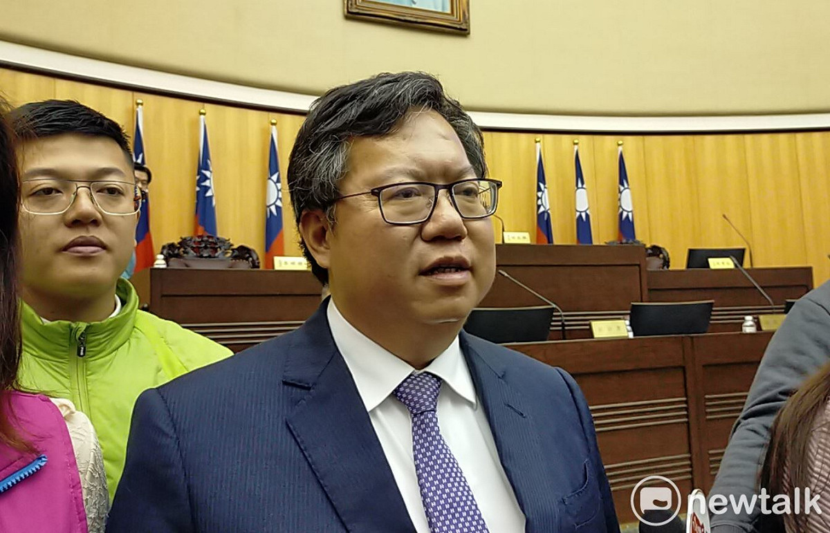 鄭文燦說，他不擔心卡燦問題，只要對桃園好，他都會積極去爭取。 圖 : 林昀真/攝