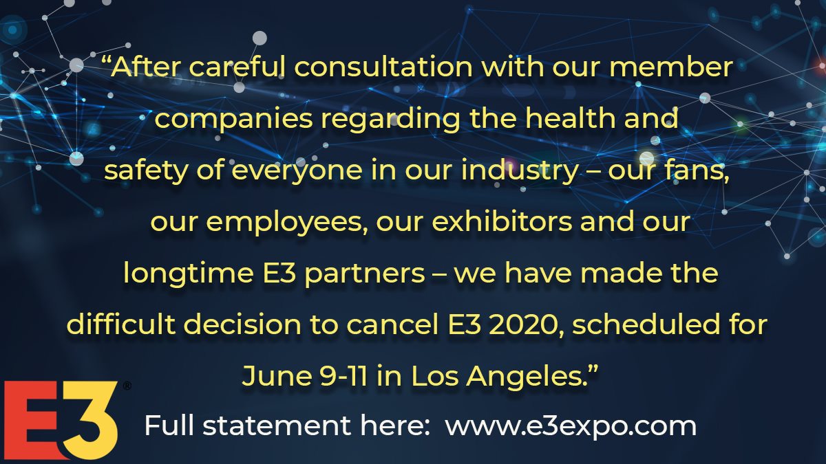 美國最大電玩遊戲商展「E3 展（E3 Expo）」確定停辦 圖：翻攝自 E3 Expo 臉書粉絲專頁