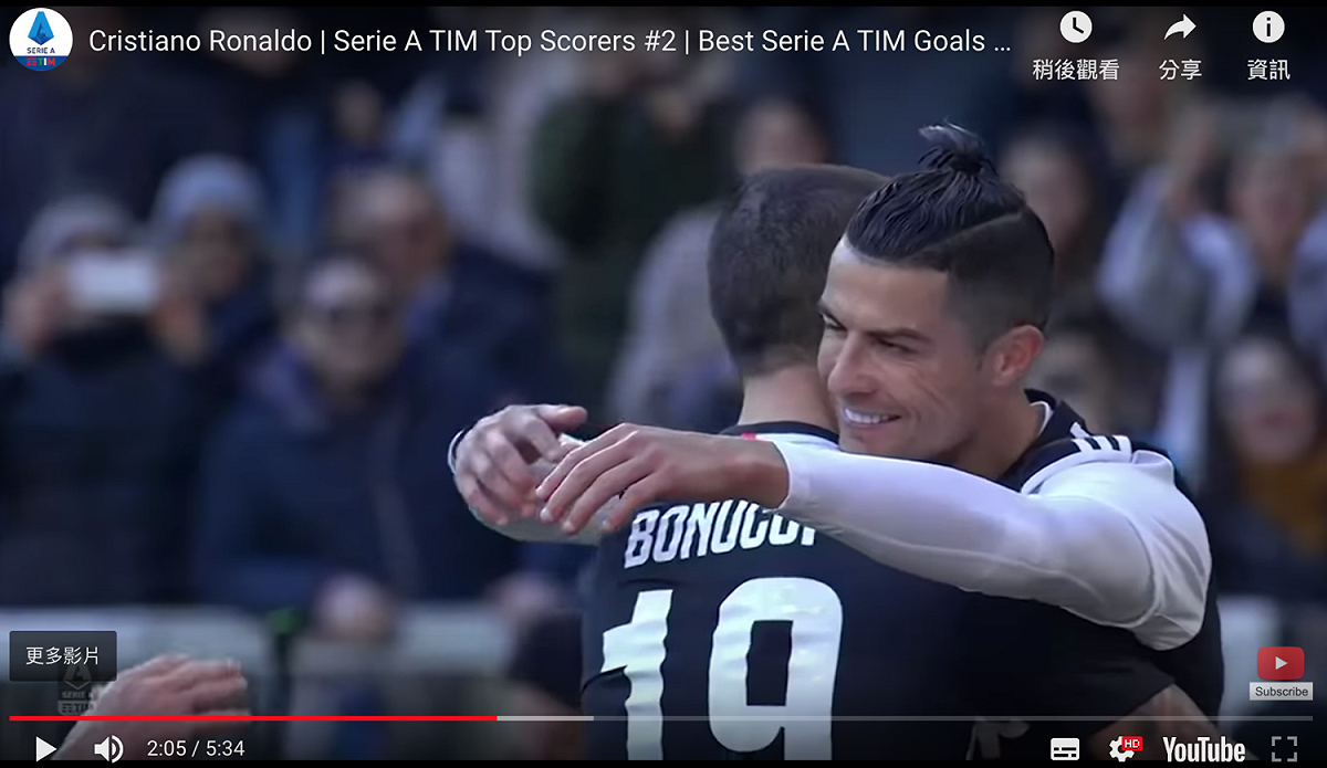 葡萄牙足球天王C羅(Cristiano Ronaldo)。 圖／翻攝自YOUTUBE