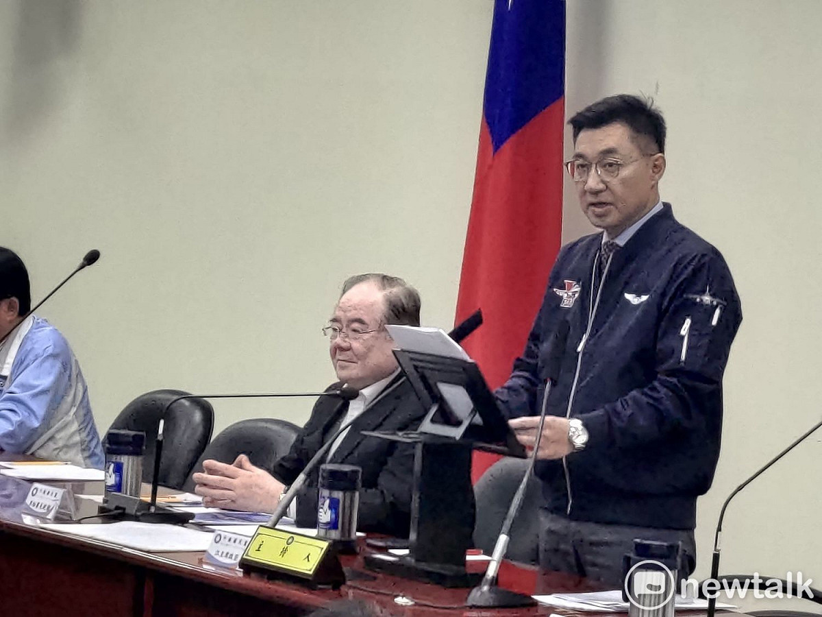 國民黨主席江啟臣、國民黨秘書長李乾龍。 圖：黃建豪/攝（資料照）