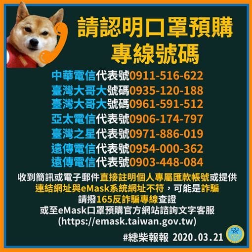 衛福部臉書提醒，如果不是這些專線就可能是詐騙。 圖：衛生福利部臉書