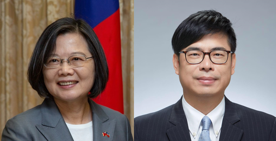 總統蔡英文(左一)和行政院副院長陳其邁(右一)。(左圖取自蔡英文臉書，右圖取自陳其邁臉書) 圖：新頭殼合成